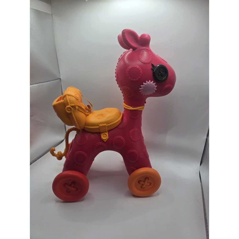 Vintage LALALOOPSY RIDE ON GIRAFFE with Seatbelt Belt PINK w/ YELLOW SEAT - Picture 3 of 4